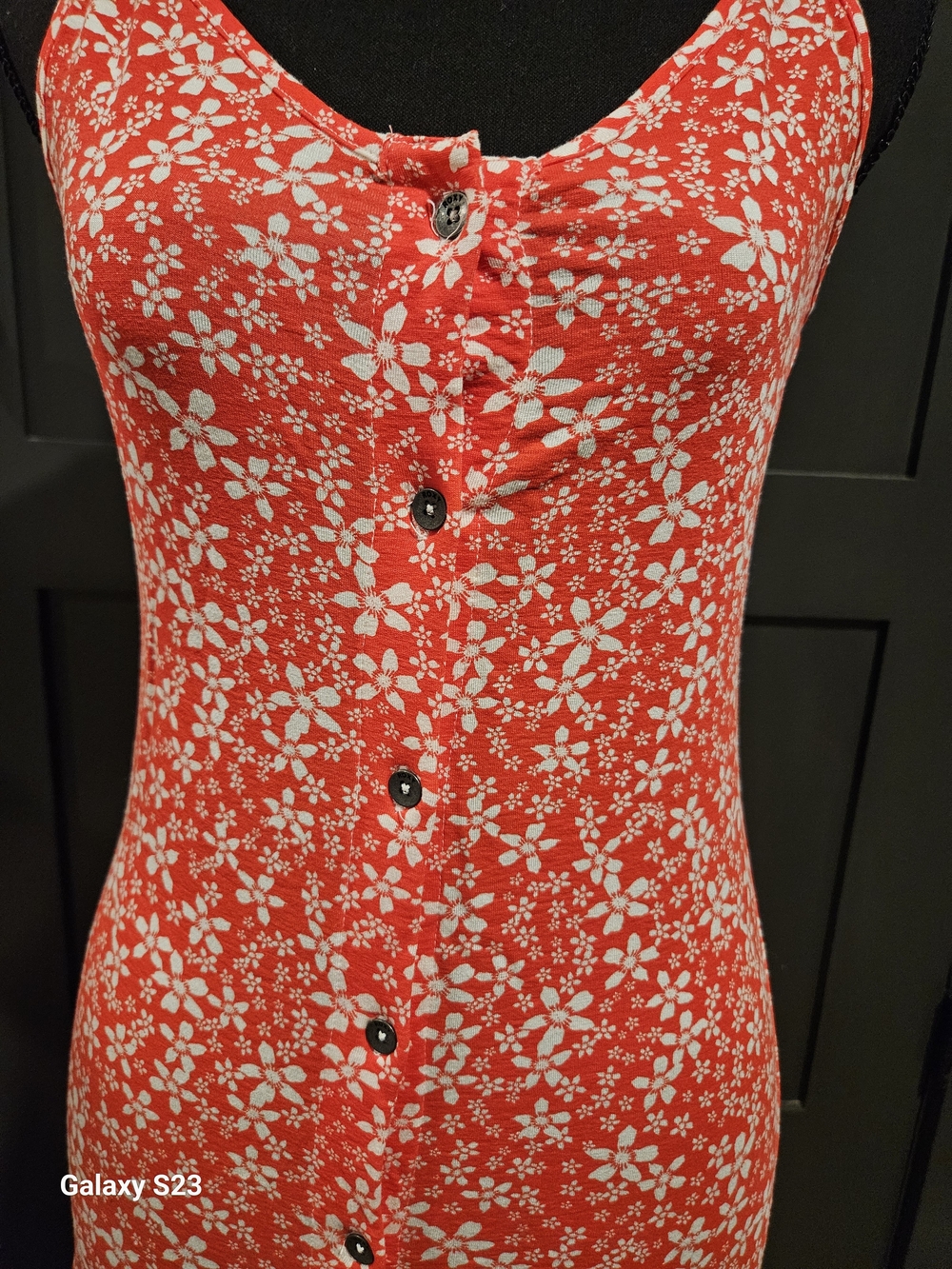 Roxy Red Floral Button-Down Maxi Dress - Picture 2 of 3